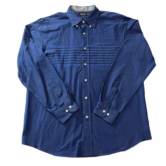 Nautica Men's Blue Button Down‎ Size Large - Picture 1 of 3